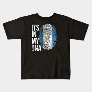 Guatemala Flag Fingerprint My Story DNA Guatemalan Kids T-Shirt